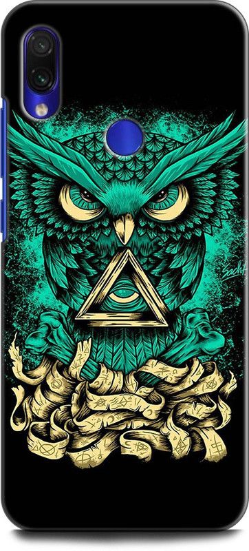 Wall Art Back Cover for Redmi Note 7 Pro OWL, ILLUMINATI OWL, COOL, TRANDING, BIRD, FIRE, FANTACY  (Multicolor, Dual Protection, Pack of: 1)