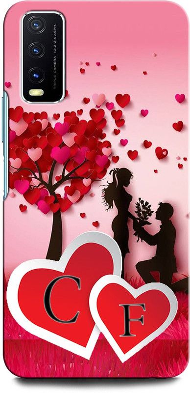 GRAFIQE Back Cover for Vivo Y12G CF, C LOVE , F LOVE C, C LETTER, F LETTER, CF NAME  (Multicolor, Shock Proof, Pack of: 1)