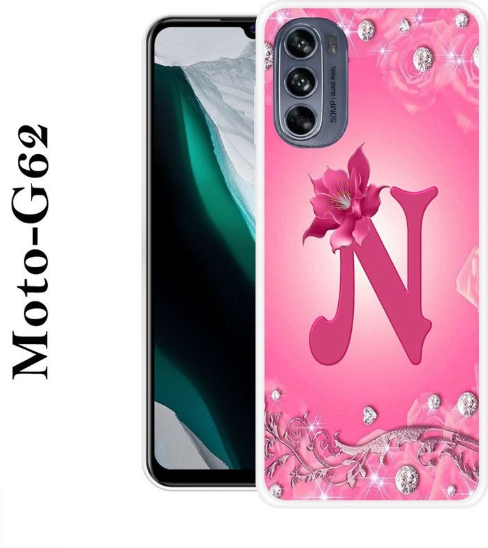 SHIVKUDI Back Cover for Motorola Moto G62  (Pink, Silver, Grip Case, Silicon)