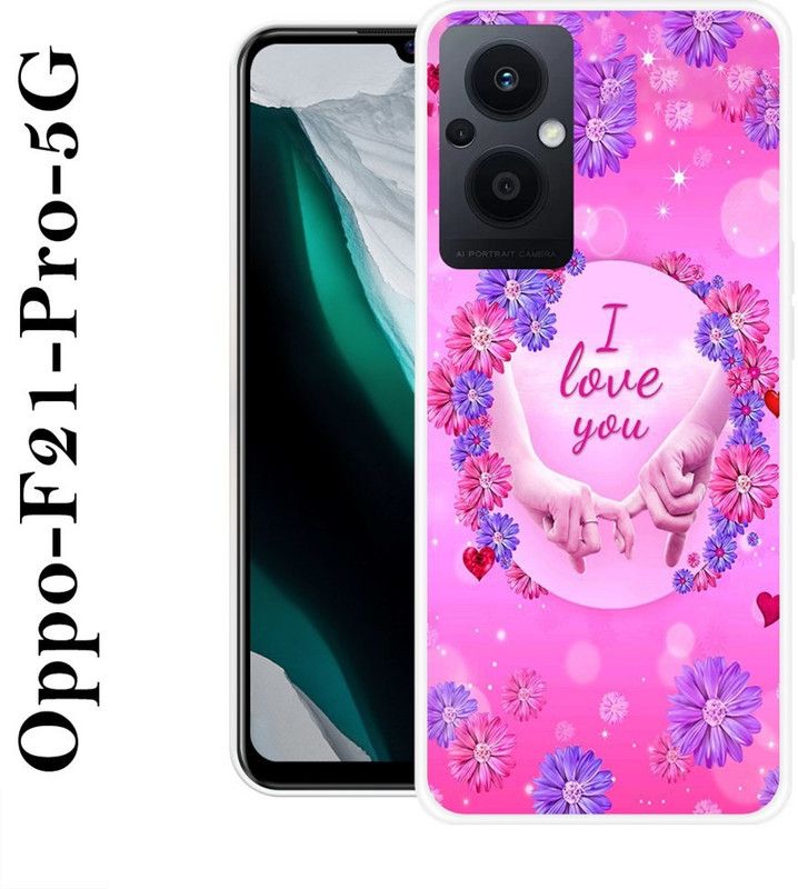 INDIALAND Back Cover for Oppo F21 Pro 5G  (Pink, Purple, Silicon)