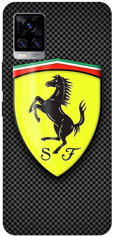 URCHIN Back Cover for Vivo V20 ferrari, Ferrari logo, car, sports car, supercar  (Multicolor, Shock Proof, Pack of: 1)
