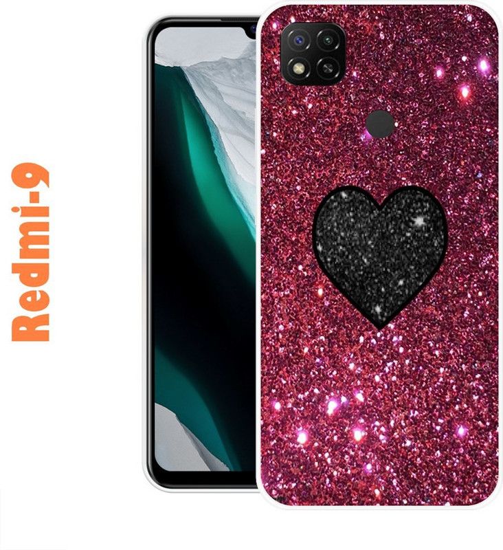 CellWorld Back Cover for Redmi 9  (Pink, Black, Silicon)