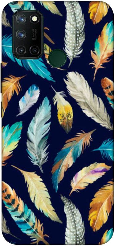 NDCOM Back Cover for REALME 7i Cute Feather Printed  (Multicolor, Hard Case, Pack of: 1)