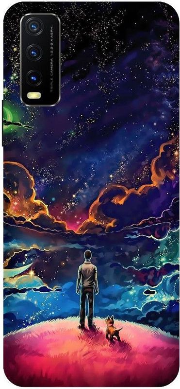 URCHIN Back Cover for Vivo Y12S Sky, Galaxy, Stars, Cool, blue, light, space  (Multicolor, Shock Proof, Pack of: 1)