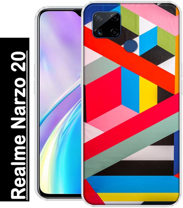 KUDI Back Cover for Realme Narzo 20  (Multicolor, Grip Case, Silicon, Pack of: 1)