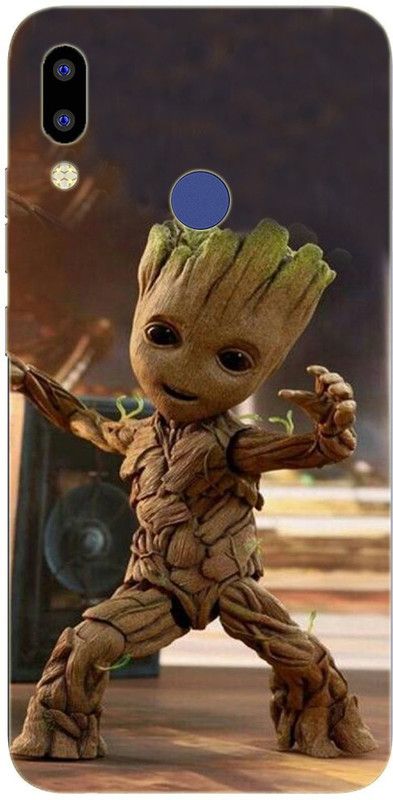 METOO Back Cover for Tecno i Air 2 Plus, Groot, Root Design Back Cover_Print_315  (Multicolor, Dual Protection, Silicon, Pack of: 1)