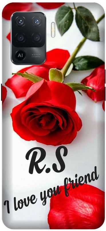 VS PRINT LINK Back Cover for OPPO F19 Pro (4G) , CPH2285 , RS, R LOVES S, RS NAME, RS Love Printed  (Red, Hard Case, Pack of: 1)