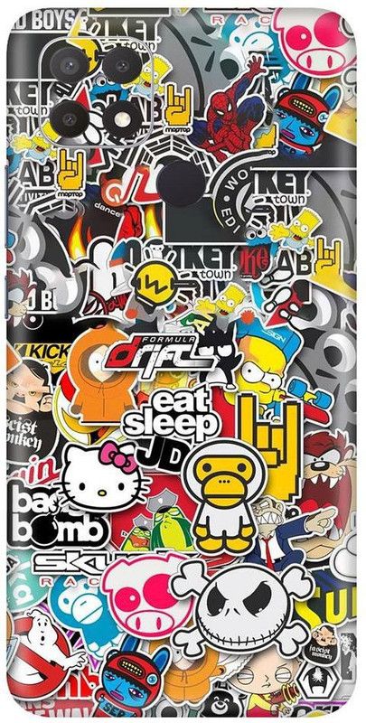 FCS Oppo A15s Mobile Skin  (Multi Color Vinyl Back Skin)