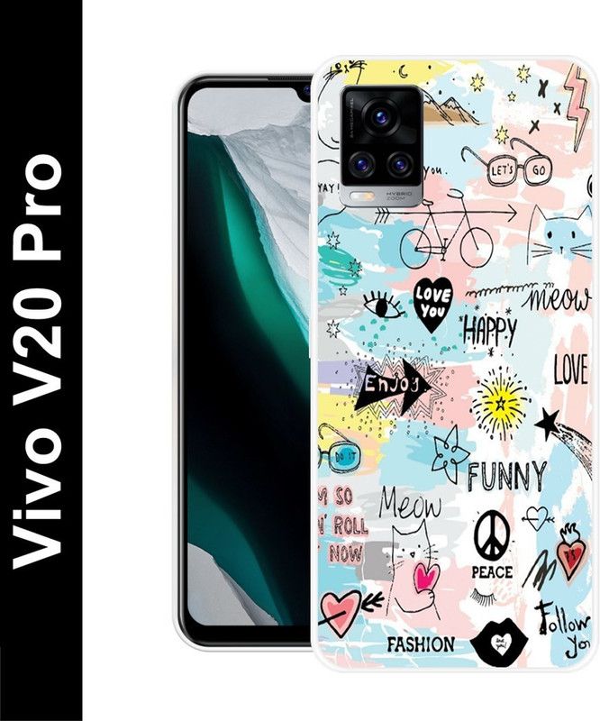 Aabra Back Cover for Vivo V20 Pro  (Multicolor, Flexible, Silicon, Pack of: 1)