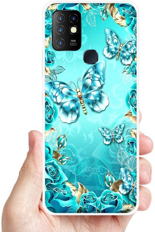 Sswastik Back Cover for Infinix Hot 10  (Blue, Grip Case, Silicon)