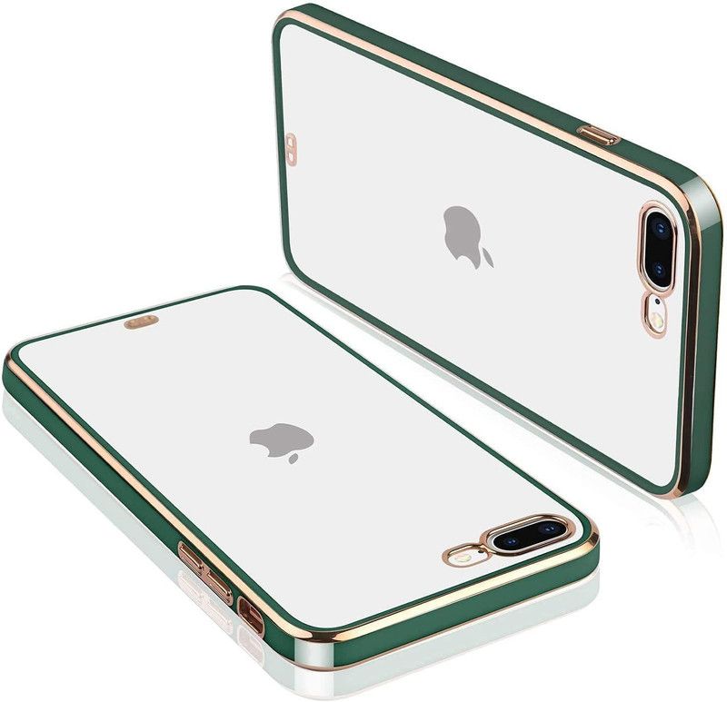 ClickAway Back Cover for Apple Iphone 8 Plus |Electroplated Square Platting Chrome Case  (Green, Flexible, Pack of: 1)