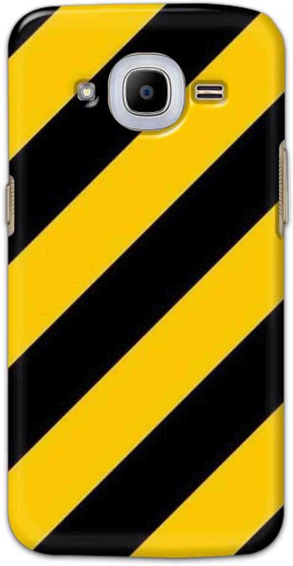 NDCOM Back Cover for Samsung Galaxy J2 2016 Yellow Black Stripe Printed  (Multicolor, Hard Case, Pack of: 1)