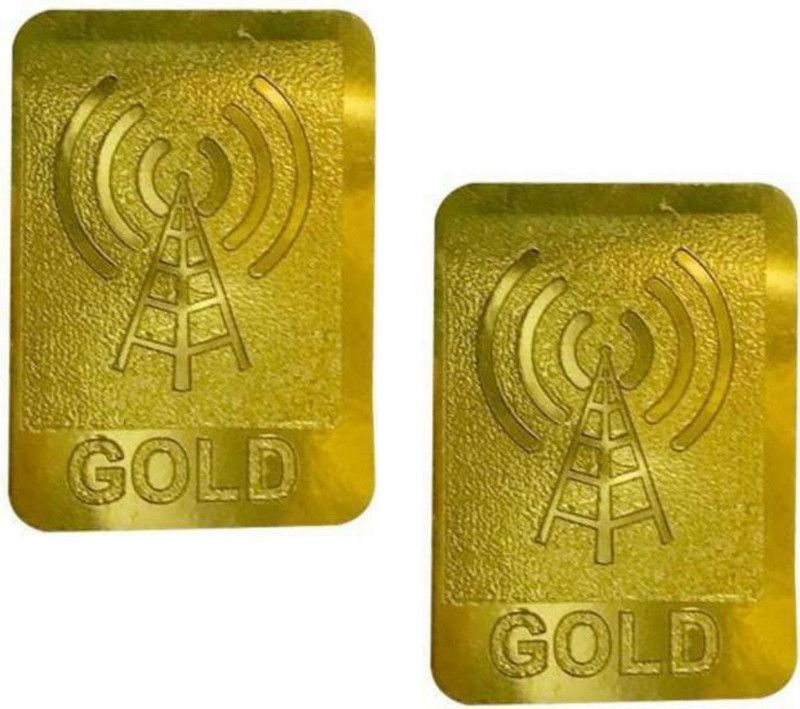 AirSoft Anti Radiation Gold (Pack of 2) Anti-Radiation Sticker  (Laptop, Phone, Tablet, Television, Mobile, PC, Generic)
