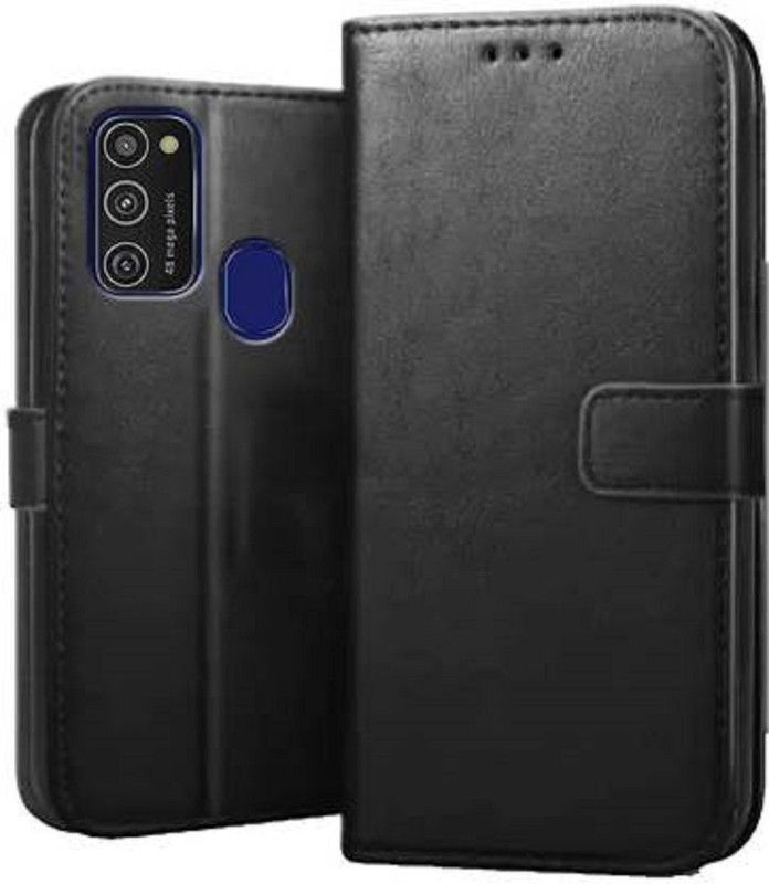 Casely Flip Cover for Samsung Galaxy M30s Flip Cover Leather Magnetic Flip Wallet Case Cover  (Black, Dual Protection, Pack of: 1)