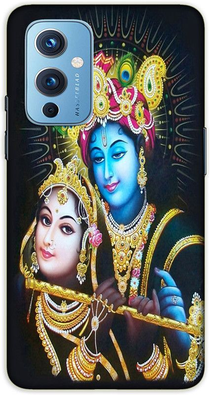 iprinto Back Cover for OnePlus 9 Radha Krishna Lord Krishna Kanha Back Cover  (Black, Hard Case, Pack of: 1)