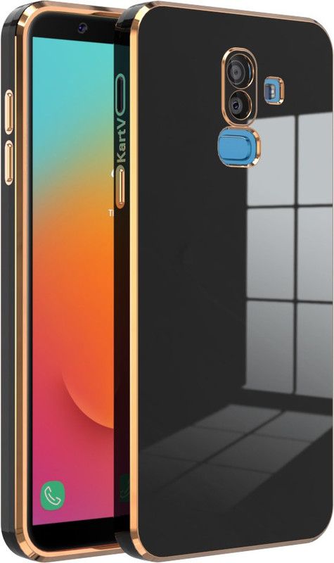 KartV Back Cover for Samsung Galaxy J8, Samsung Galaxy J8  (Black, Gold, Camera Bump Protector, Silicon, Pack of: 1)