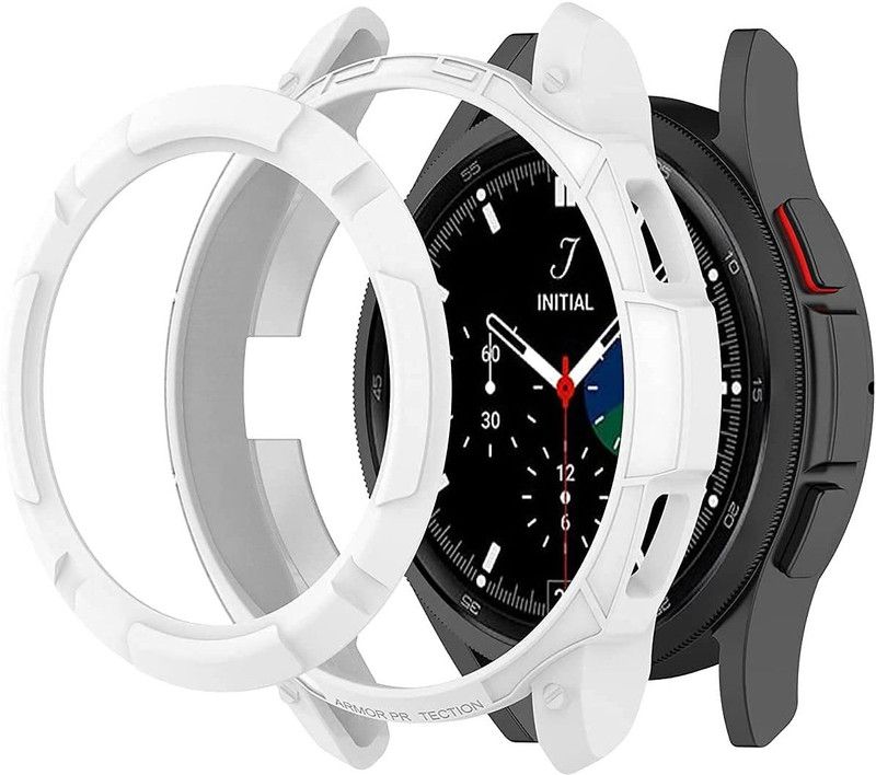 Oboe Bumper Case for Samsung Galaxy Watch 4 46mm Classic Cover Thin Bumper Shell Protector Watch Case  (White, Shock Proof, Silicon, Pack of: 1)