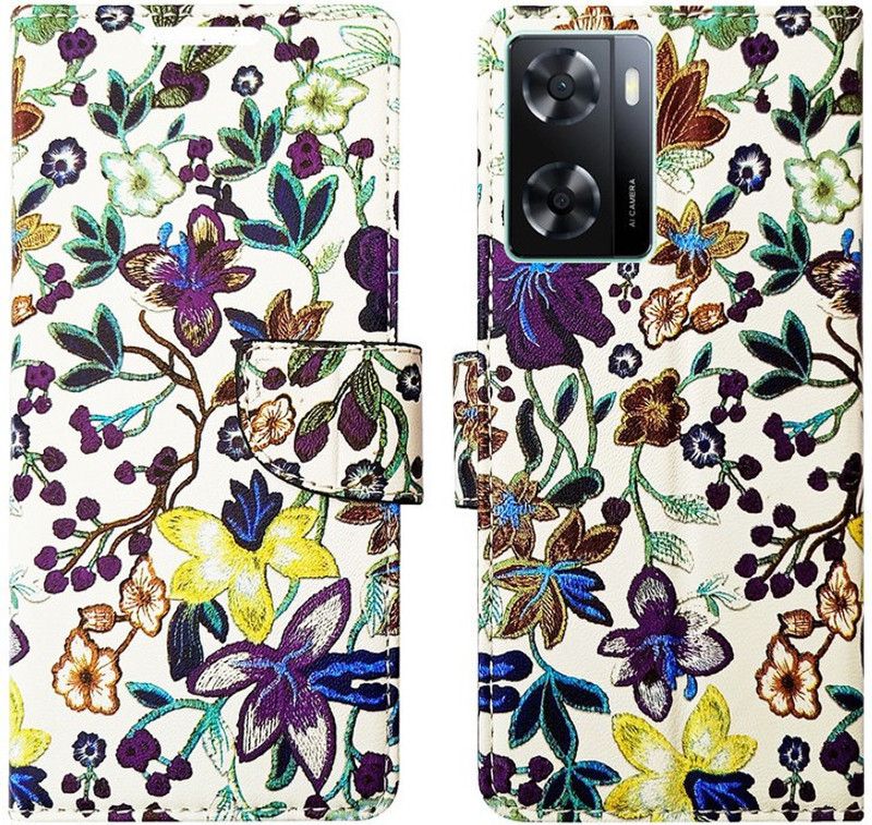 Dhar Flips Flip Cover for Oppo A57 4G | Leather Finish | Smooth Feel | Foldable Stand | Shock Proof  (Purple, Magnetic Case, Pack of: 1)
