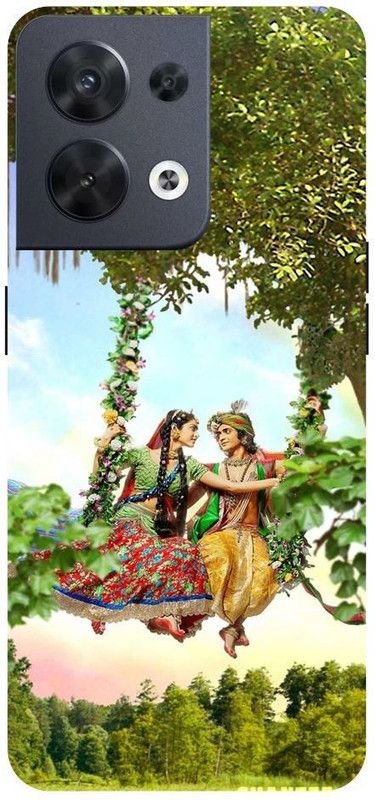 Wall Art Back Cover for OPPO RENO 8 (5G) Radha Krishna, Radha Mohan, Shri Krishna Printed  (Multicolor, Dual Protection, Pack of: 1)
