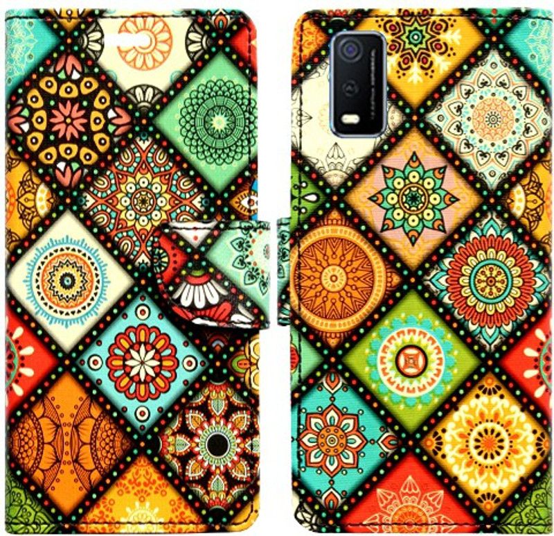 Realgo Flip Cover for Vivo Y3s No 5  (Orange, Pack of: 1)
