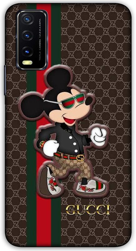CROKIAN Back Cover for Vivo Y20, Vivo Y12G, Vivo Y20i, Vivo Y12S, Vivo Y20S, Vivo Y20G Mickey Mouse Back Cover  (Brown, Hard Case)