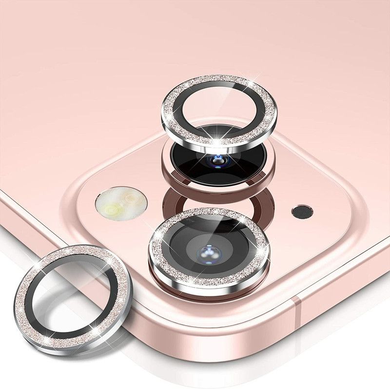 VOSKI Back Camera Lens Ring Guard Protector for iPhone 13 Mini Camera Lens Protector Scratch Proof Sparkle Diamond Ring  (Pack of: 1)