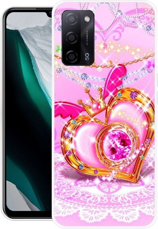 DESILOVE Back Cover for Oppo A16, Oppo A16s  (Pink, Gold, Grip Case, Silicon, Pack of: 1)