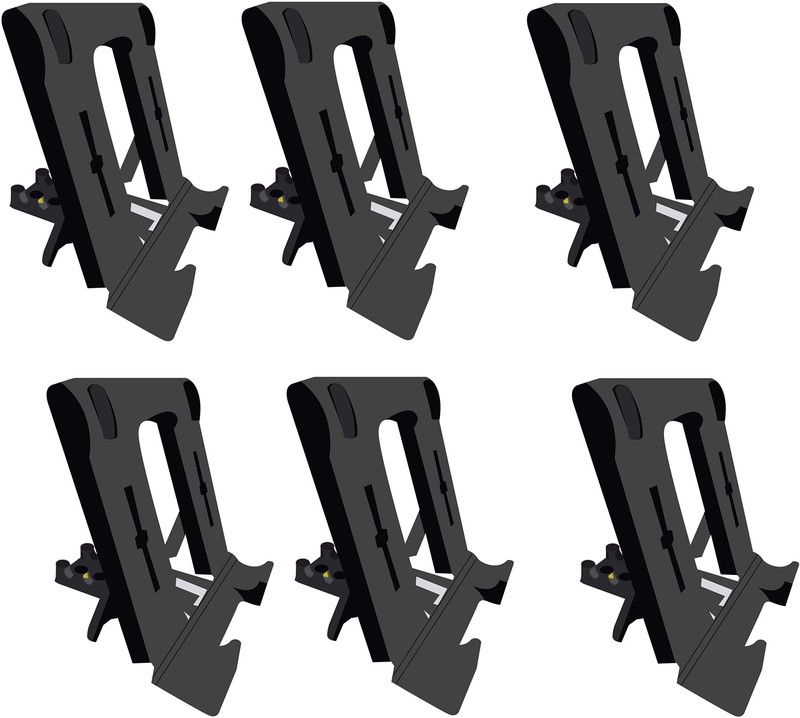 Techfab Mobile Stand Holder (Pack of 6) Black Big Size Universal Adjustable 4 Steps Fold-able for All Phone Tablet Desk Mobile Holder