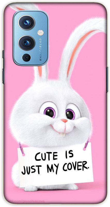 iprinto Back Cover for OnePlus 9 Cute Rabit Back Cover  (Pink, Hard Case, Pack of: 1)