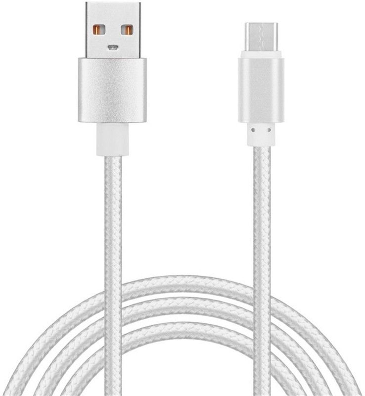 Digishopi Micro USB Cable 1.5 m Nylon Braided Micro USB Data Cable For Sony Xperia Z5 Dual  (Compatible with All Smartphones, Silver, One Cable)