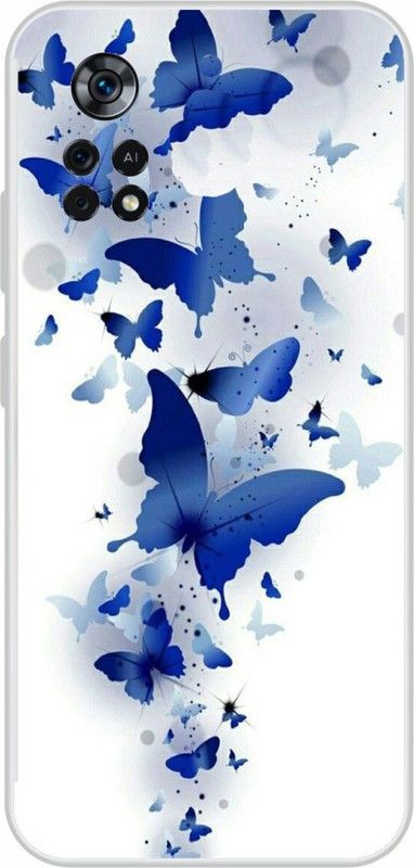 Dreamcase Back Cover for Poco X4 Pro 5G  (Blue, White, Silicon)