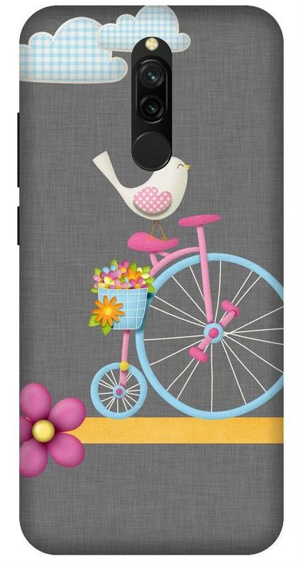 SSMORYA Back Cover for Mi Redmi 8 Burds, Pink Printed Back Cover  (Multicolor, Waterproof, Pack of: 1)