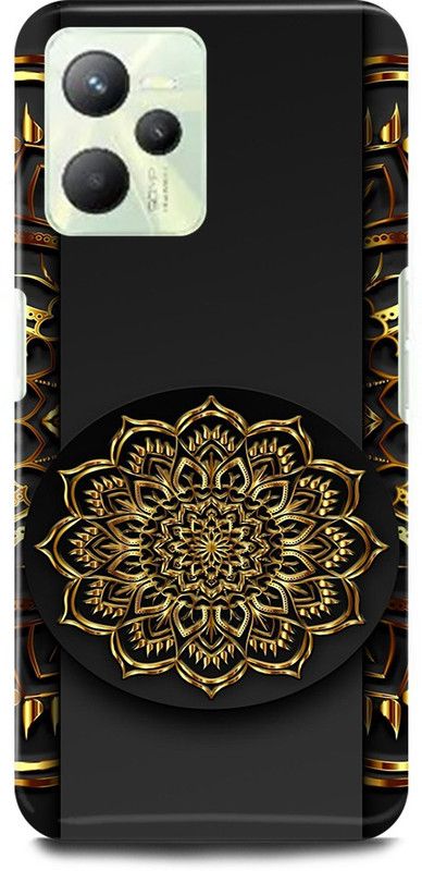 play fast Back Cover for Realme C35, RMX3511 GOLDEN, BLACK, MANDALA, ART, DECORATIVE  (Silver, Hard Case, Pack of: 1)