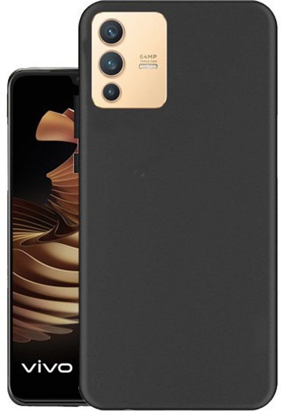 Wowcase Back Cover for vivo V23 5G  (Black, Silicon, Pack of: 1)