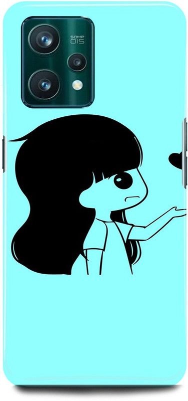 play fast Back Cover for realme 9i, RMX3491 CUTE, GIRL, LOVELY, GIRL, HEART, YELLOW, LOVE, COUPLE  (Blue, Hard Case)