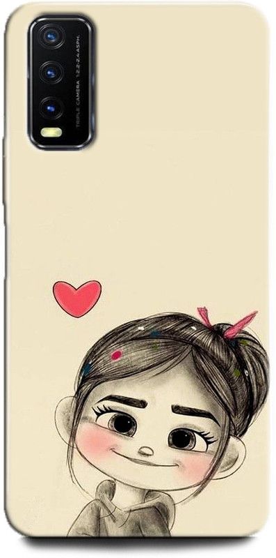 INDICRAFT Back Cover for Vivo Y12G, V2068 GIRL, ANIME, CARTOON, LOVE, CUT GIRL  (Multicolor, Dual Protection, Pack of: 1)
