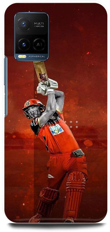 play fast Back Cover for Vivo Y33s, V2109 AB, DE, VILLIERS, SOUTH, AFRICA, PLAYER, RCB  (Red, Hard Case, Pack of: 1)