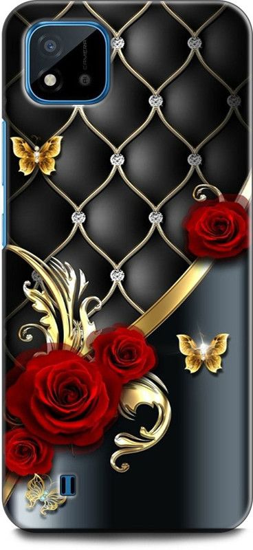 INDICRAFT Back Cover for Realme C11 2021, RMX3231 ELEGAN, FLOWERS, LUXURY, PRETTY, ROSES, GLITTER  (Multicolor, Dual Protection, Pack of: 1)