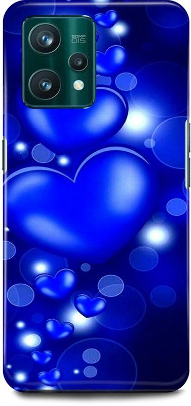 play fast Back Cover for OPPO A76, CPH2375 HEARTS, BLUE, HEART, STAR, LOVE  (Blue, Hard Case, Pack of: 1)