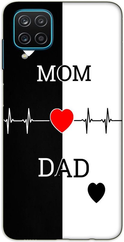 iprinto Back Cover for Samsung Galaxy A12 Mom And Dad Mom & Dad Love Back Cover  (Multicolor, Hard Case, Pack of: 1)