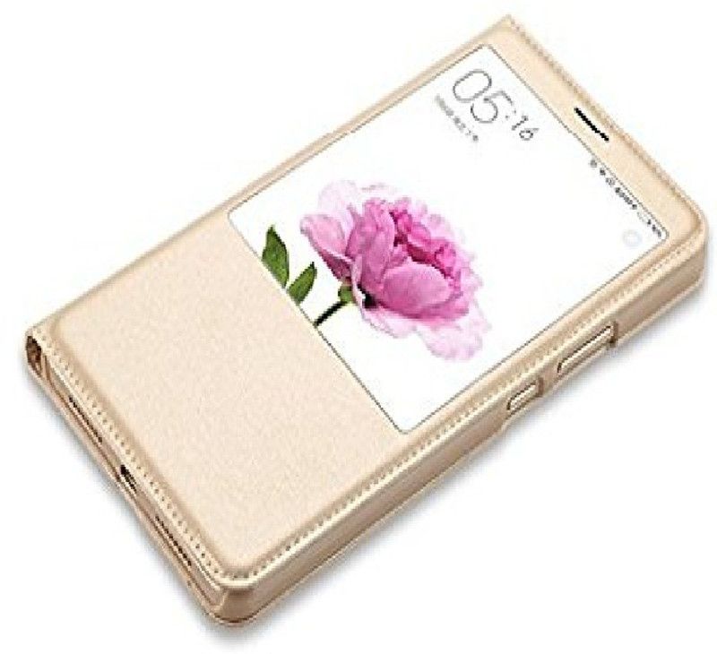 realtech Flip Cover for Mi Redmi Note 6 Pro  (Gold, Dual Protection, Pack of: 1)