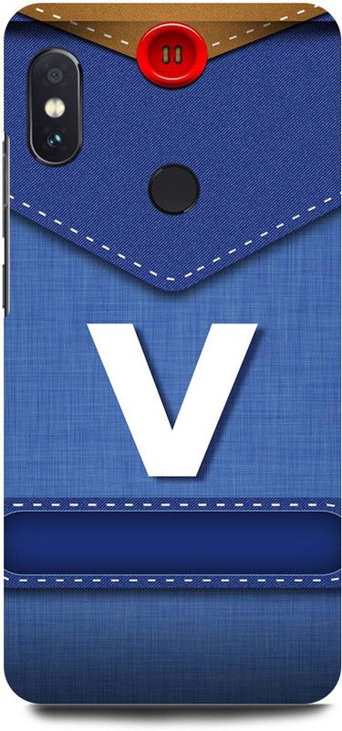 FUGGA Back Cover for Redmi Y2, M1803E6I, V, LETTER, ALPHABET, BLUE, JEANS, PATTERN, V, NAME  (Multicolor, Hard Case, Pack of: 1)