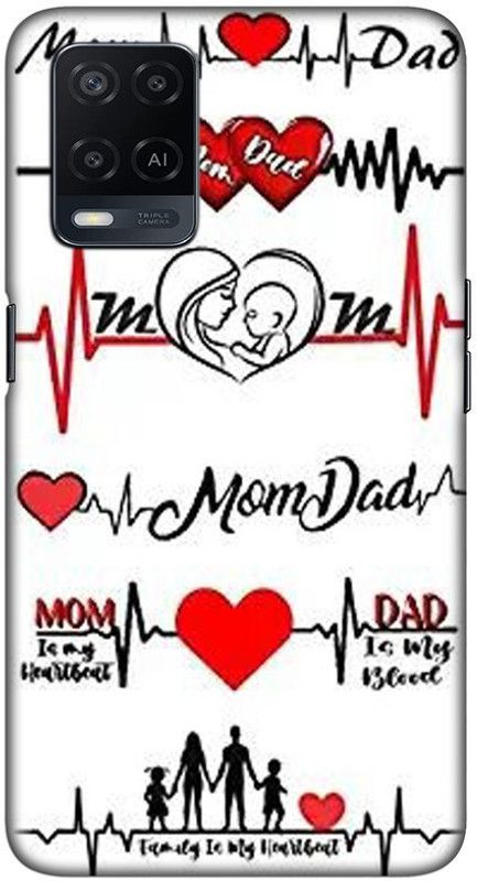 CROKIAN Back Cover for Oppo A54 Mom Dad Back Cover  (White, Hard Case, Pack of: 1)