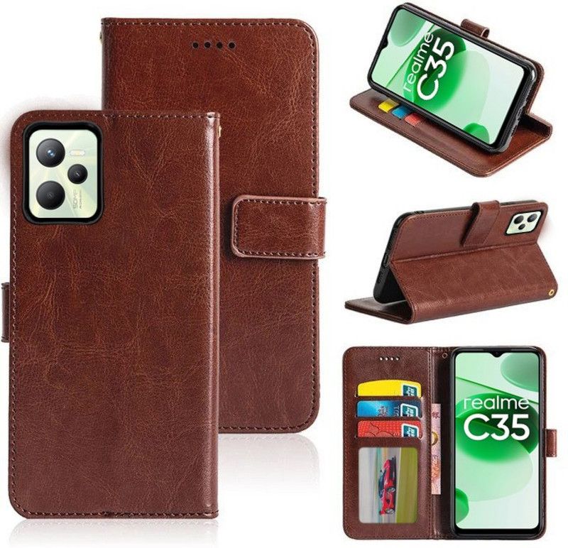Digoz Back Cover for Realme C35  (Brown, Dual Protection, Pack of: 1)