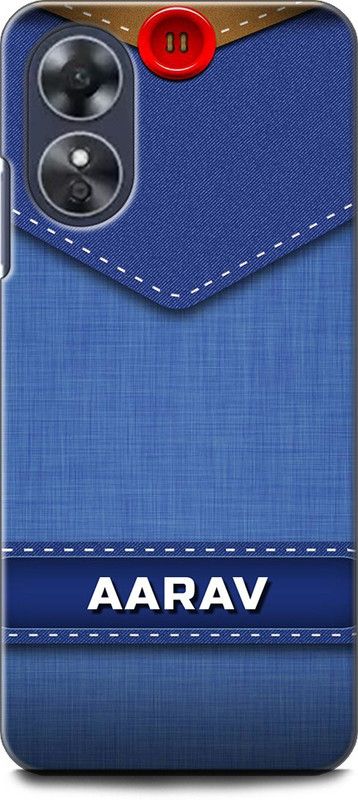 WallCraft Back Cover for OPPO A17, CPH2477 AARAV NAME, A, LETTER, BLUE, JEANS, ALPHABET, DESIGN  (Multicolor, Dual Protection, Pack of: 1)