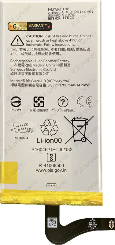 Zewon Mobile Battery For Google Pixel 4XL GA00677-US Battery 6 Months Warranty*