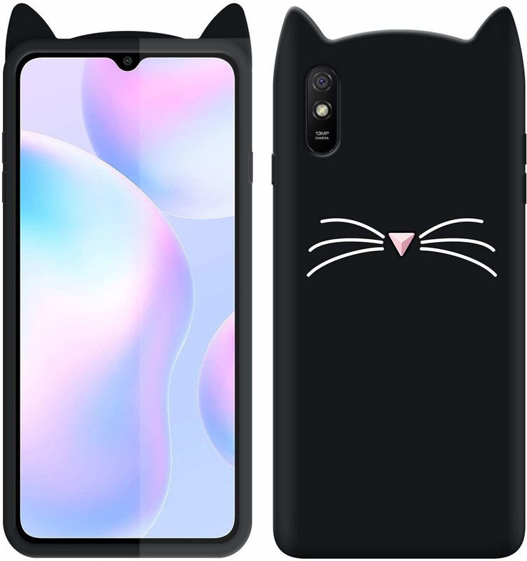SUVIDHA MOBILE Back Cover for REDMI MI 9A  (Black, Shock Proof)