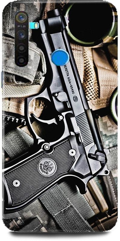 MP ARIES MOBILE COVER Back Cover for Realme 5, RMX1911,gun,pistol,bandook,ak47,rifel,pubg,bullets,  (Multicolor, Hard Case, Pack of: 1)