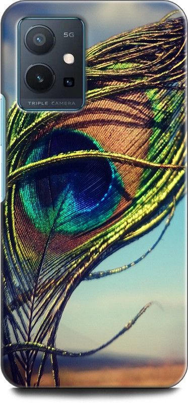 KEYCENT Back Cover for Vivo Y75 5G MOR PANKH, PEACOCK, FEATHER  (Multicolor, Shock Proof, Pack of: 1)