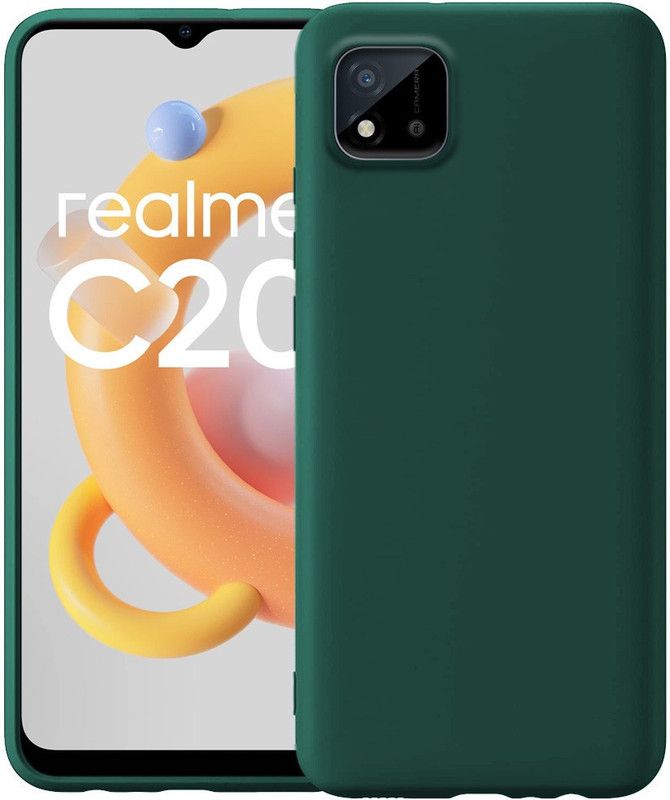 Genron Back Cover for Realme C20  (Green, Shock Proof, Pack of: 1)